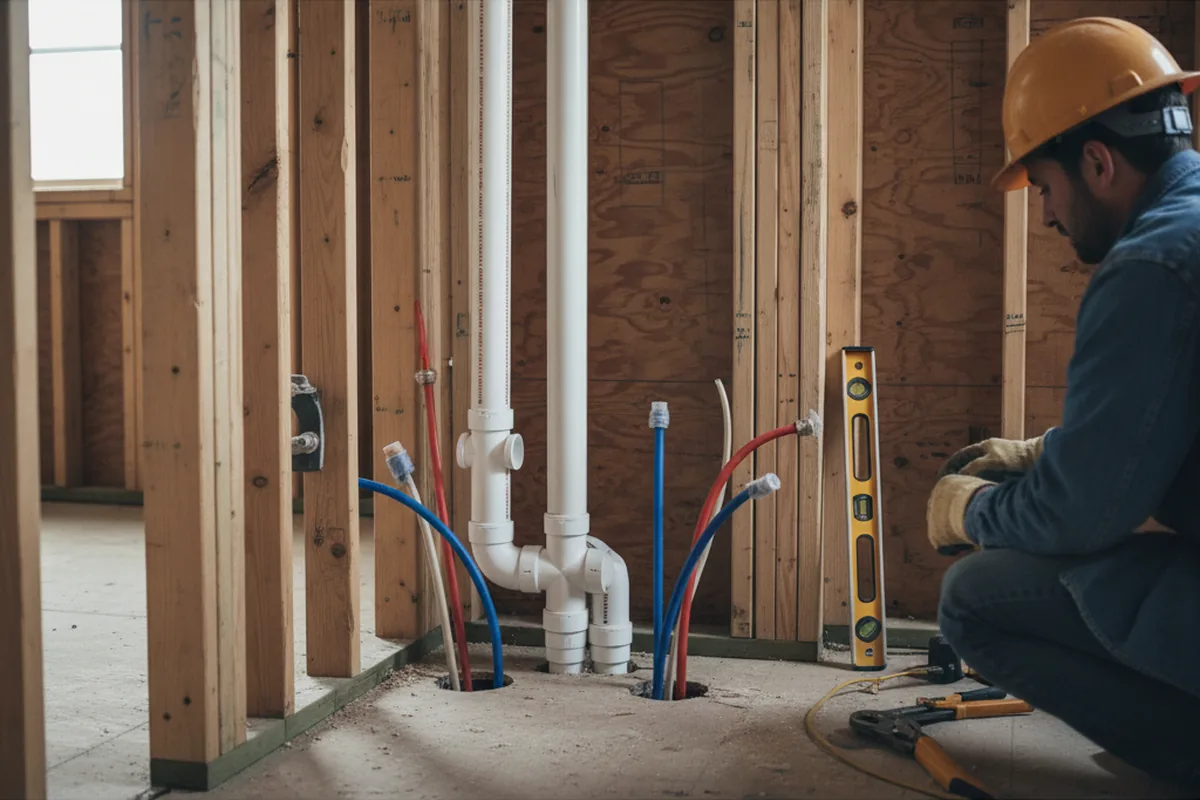 Drain and supply rough-in during Garbage Disposal Repair in Fedscreek
